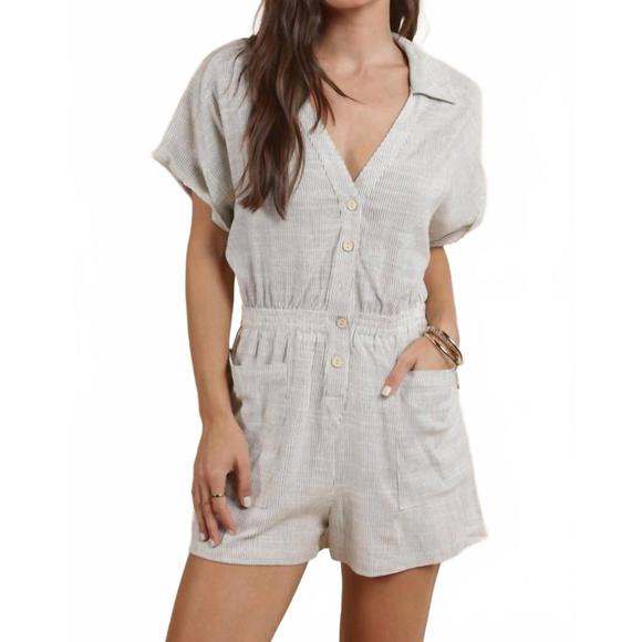 SADIE & SAGE Pants - NEW SADIE & SAGE mojave button romper in black ivory